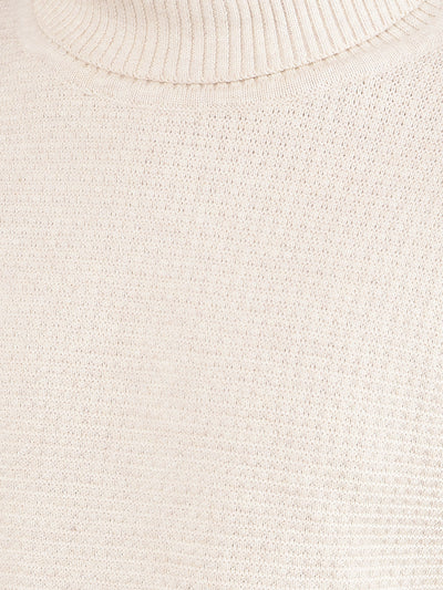 Beige High Neck 100% Cotton Sweater-Boys Sweaters-Crimsoune Club