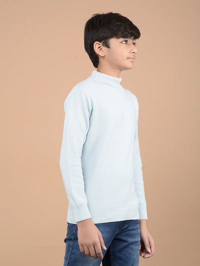 Blue High Neck 100% Cotton Sweater-Boys Sweaters-Crimsoune Club