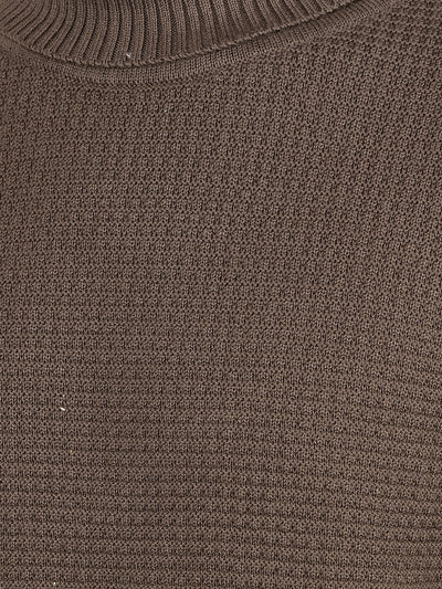 Brown High Neck 100% Cotton Sweater-Boys Sweaters-Crimsoune Club