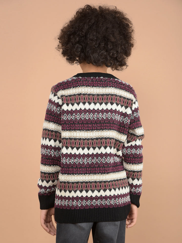 Multi-Color Jacquard Sweater-Boys Sweaters-Crimsoune Club