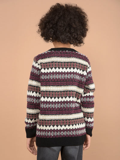 Multi-Color Jacquard Sweater-Boys Sweaters-Crimsoune Club