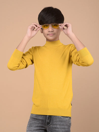 Mustard High Neck Sweater-Boys Sweaters-Crimsoune Club