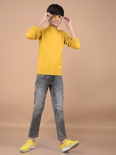 Mustard High Neck Sweater-Boys Sweaters-Crimsoune Club