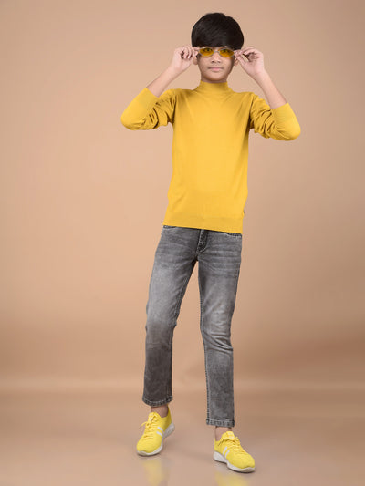 Mustard High Neck Sweater-Boys Sweaters-Crimsoune Club