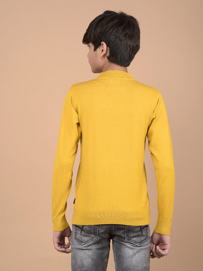 Mustard High Neck Sweater-Boys Sweaters-Crimsoune Club