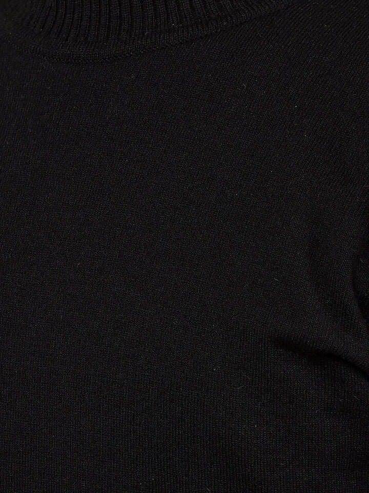 Black High Neck Sweater-Boys Sweaters-Crimsoune Club