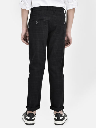 Checked Black Trousers-Boys Trousers-Crimsoune Club