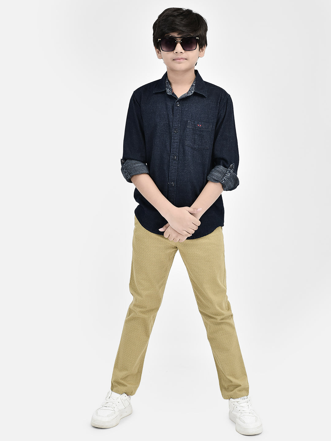 Printed Beige Trousers-Boys Trousers-Crimsoune Club