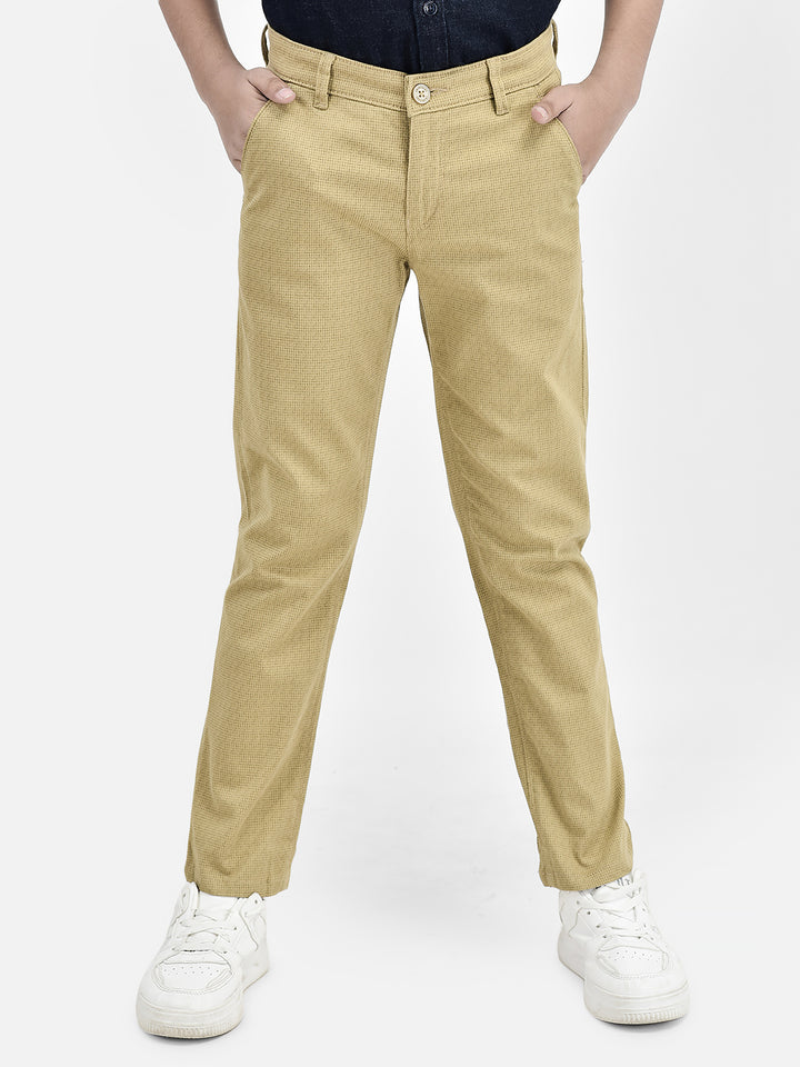 Printed Beige Trousers-Boys Trousers-Crimsoune Club
