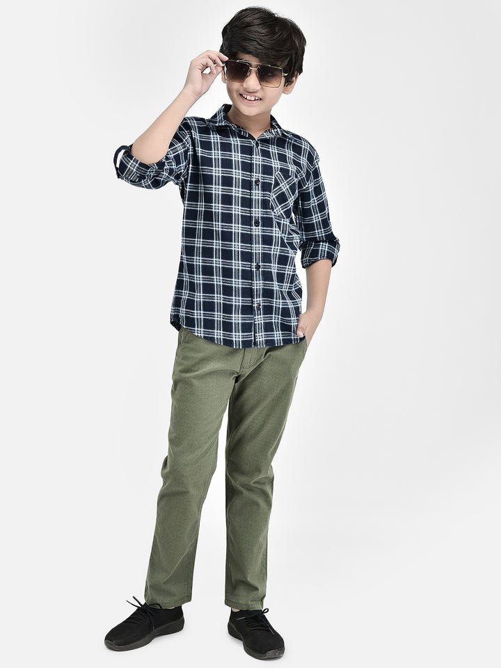 Printed Olive Trousers-Boys Trousers-Crimsoune Club