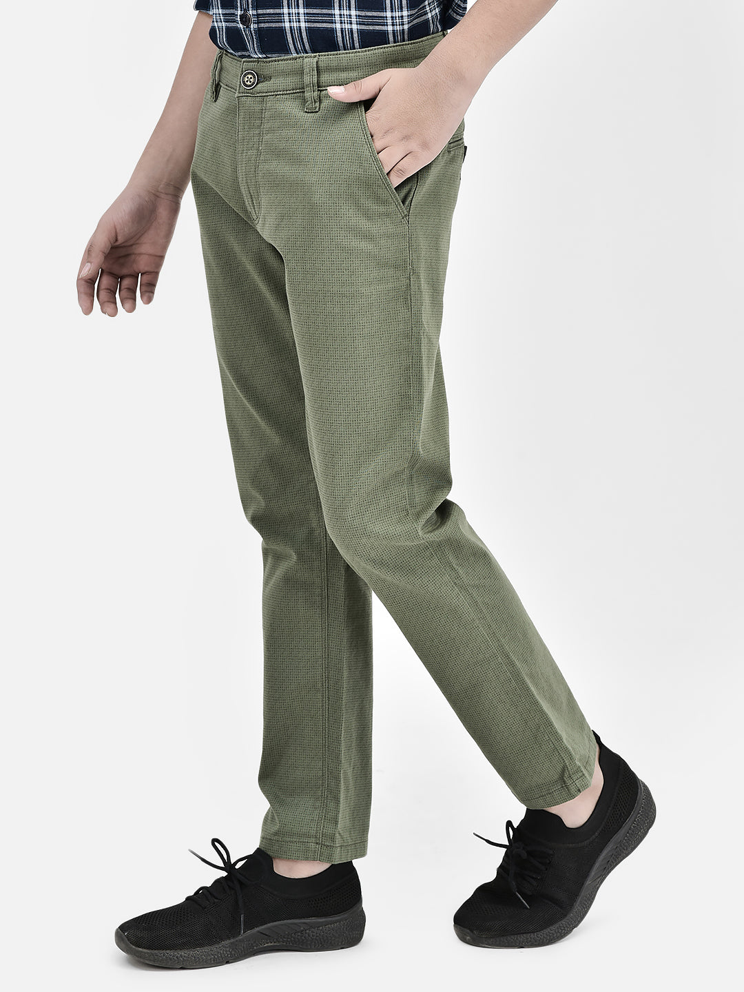 Printed Olive Trousers-Boys Trousers-Crimsoune Club