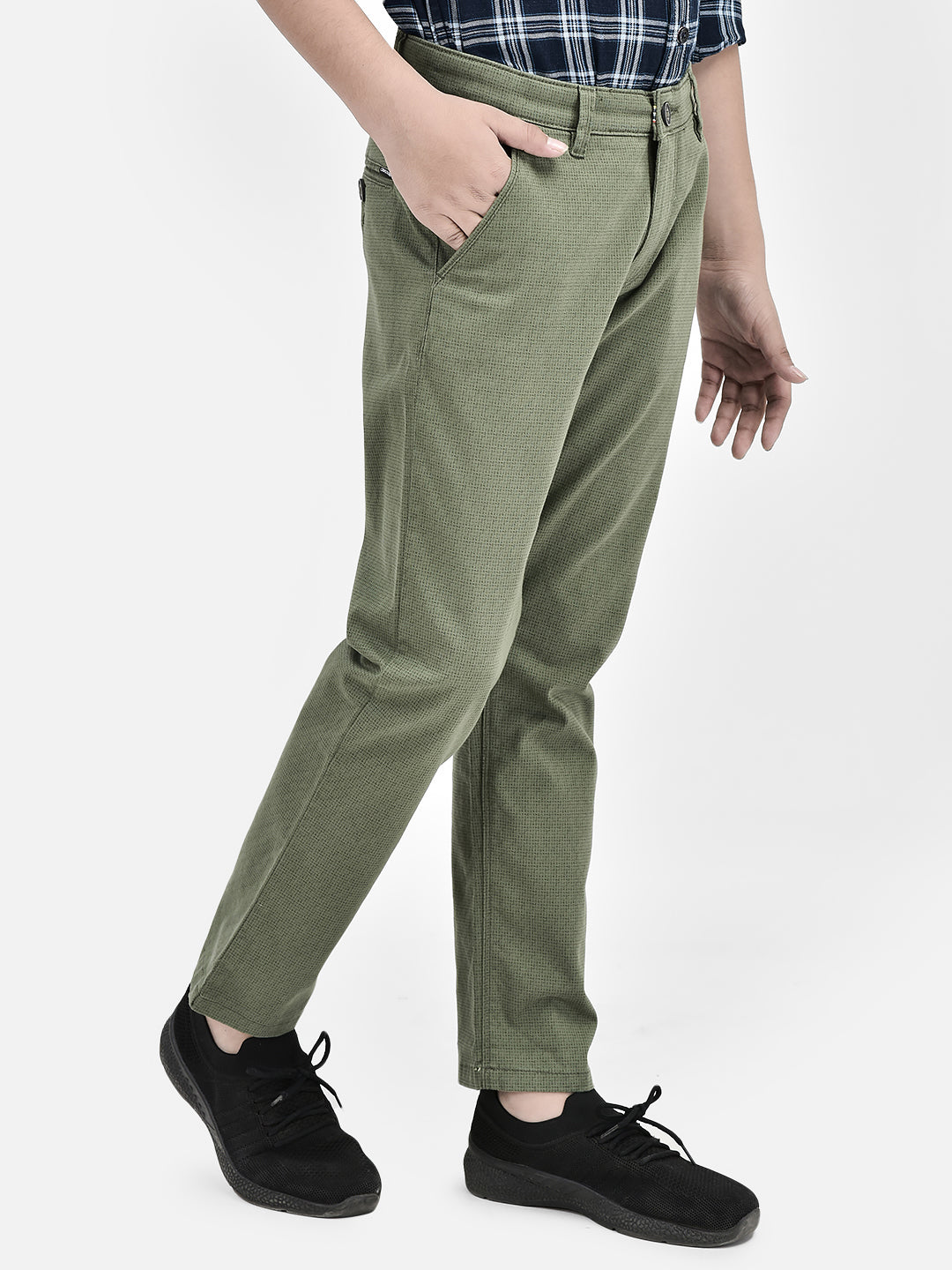 Printed Olive Trousers-Boys Trousers-Crimsoune Club