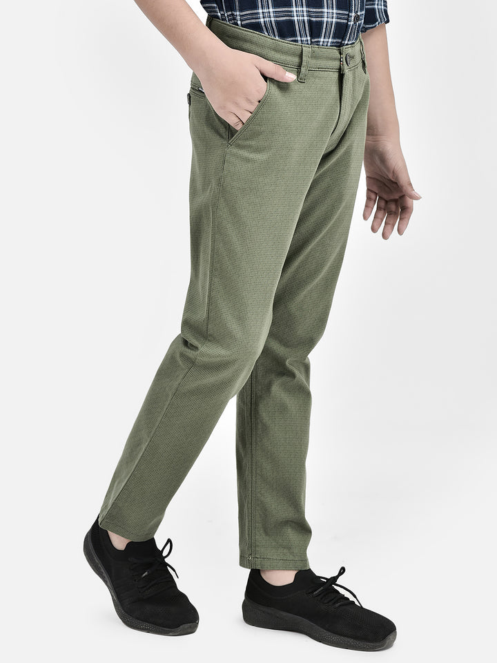 Printed Olive Trousers-Boys Trousers-Crimsoune Club