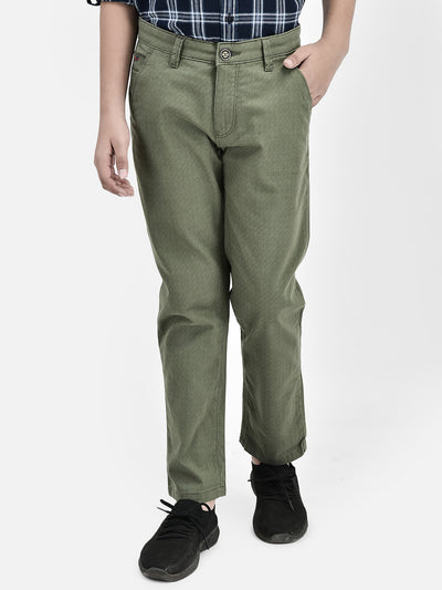 Printed Olive Trousers-Boys Trousers-Crimsoune Club
