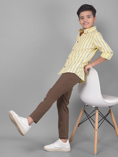 Brown Printed Trousers-Boys Trousers-Crimsoune Club