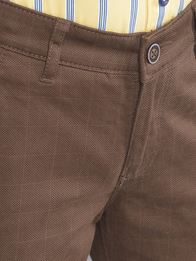 Brown Printed Trousers-Boys Trousers-Crimsoune Club