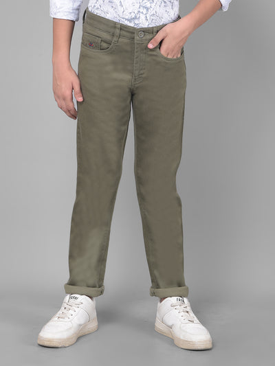 Olive Trousers-Boys Trousers-Crimsoune Club