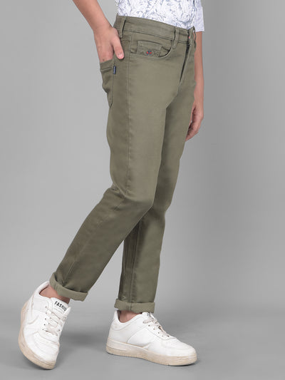 Olive Trousers-Boys Trousers-Crimsoune Club