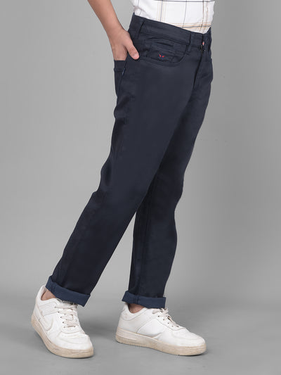 Navy Blue Trousers-Boys Trousers-Crimsoune Club