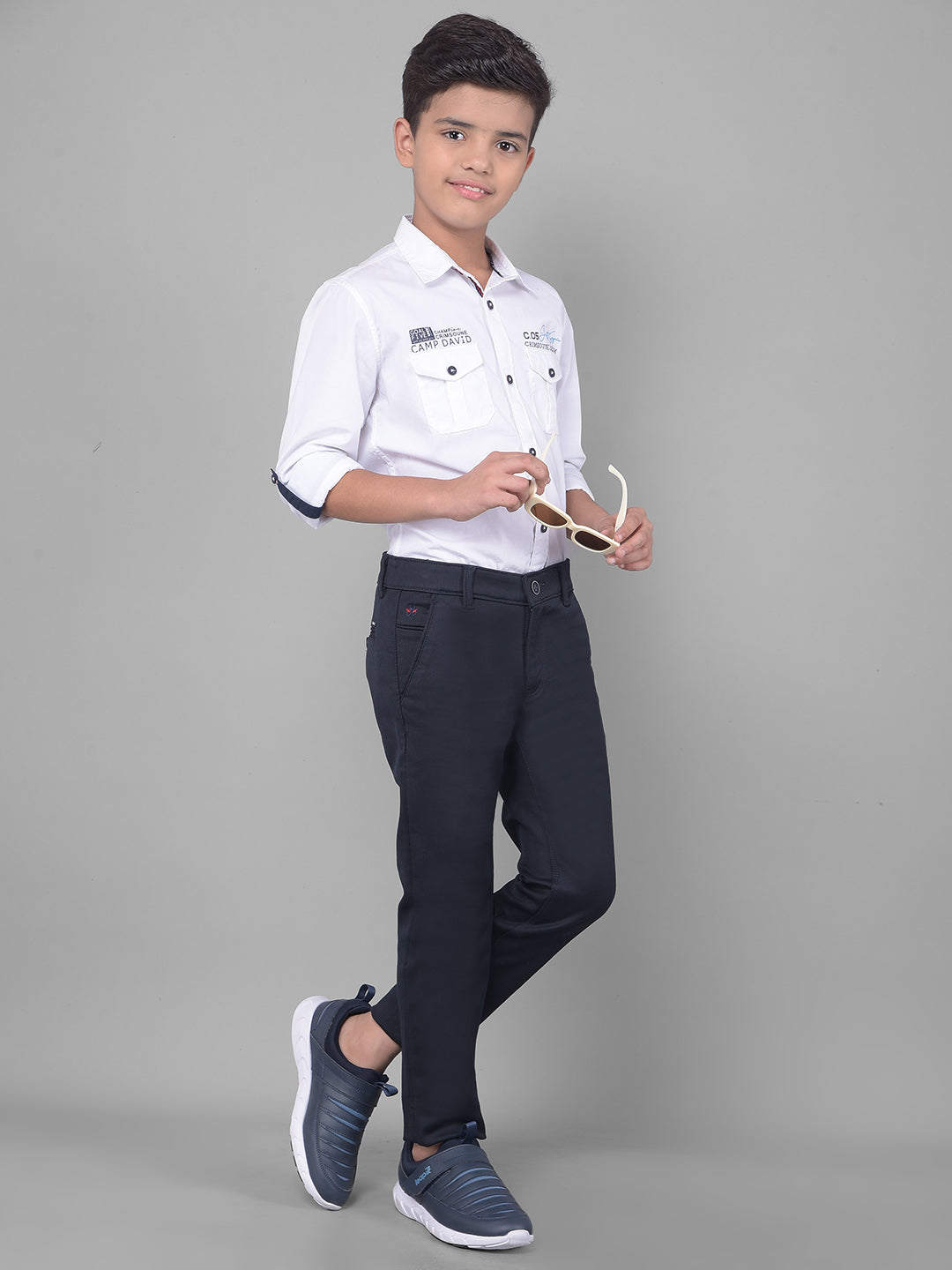 Navy Blue Trousers-Boys Trousers-Crimsoune Club