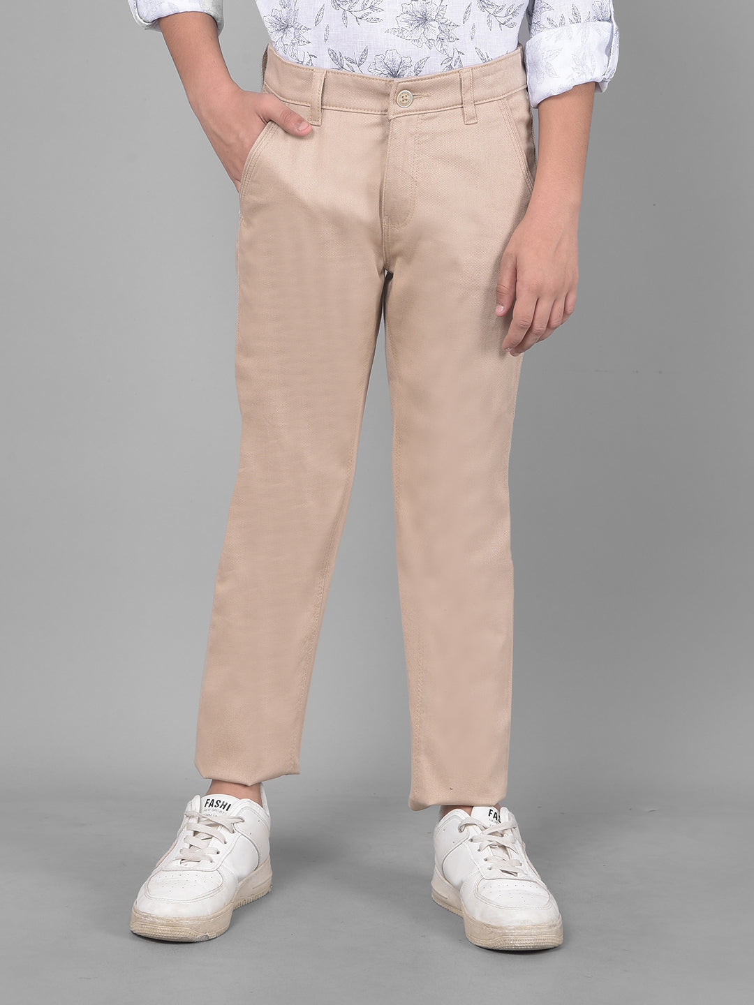 Beige Trousers-Boys Trousers-Crimsoune Club