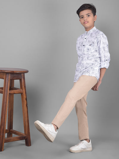 Beige Trousers-Boys Trousers-Crimsoune Club