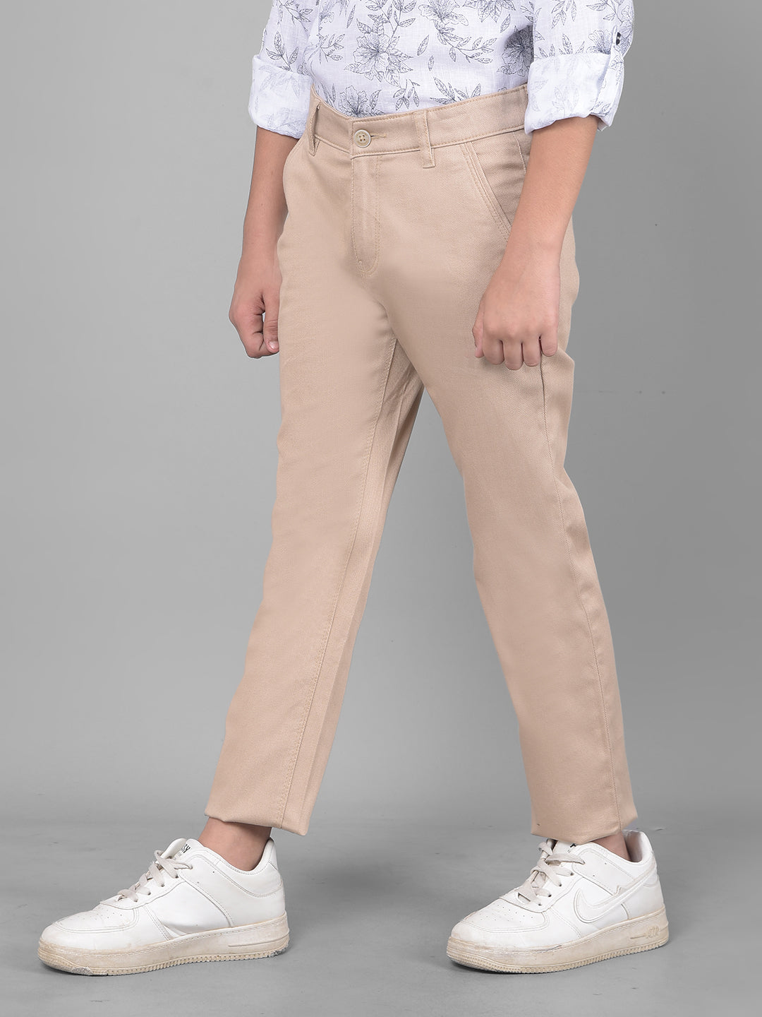 Beige Trousers-Boys Trousers-Crimsoune Club