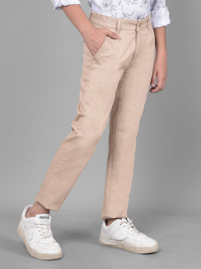 Beige Trousers-Boys Trousers-Crimsoune Club