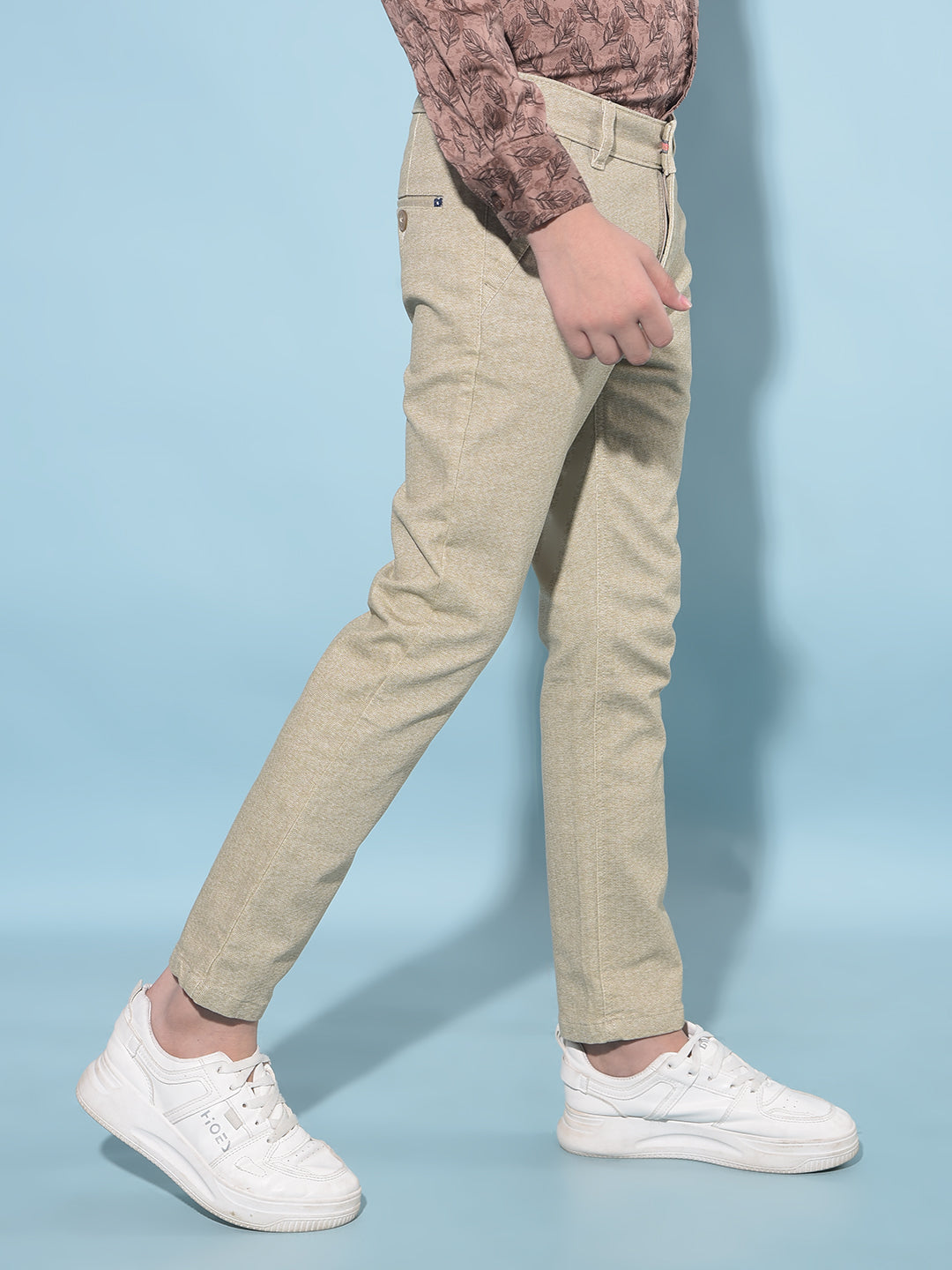 Khaki Printed Trousers-Boys Trousers-Crimsoune Club