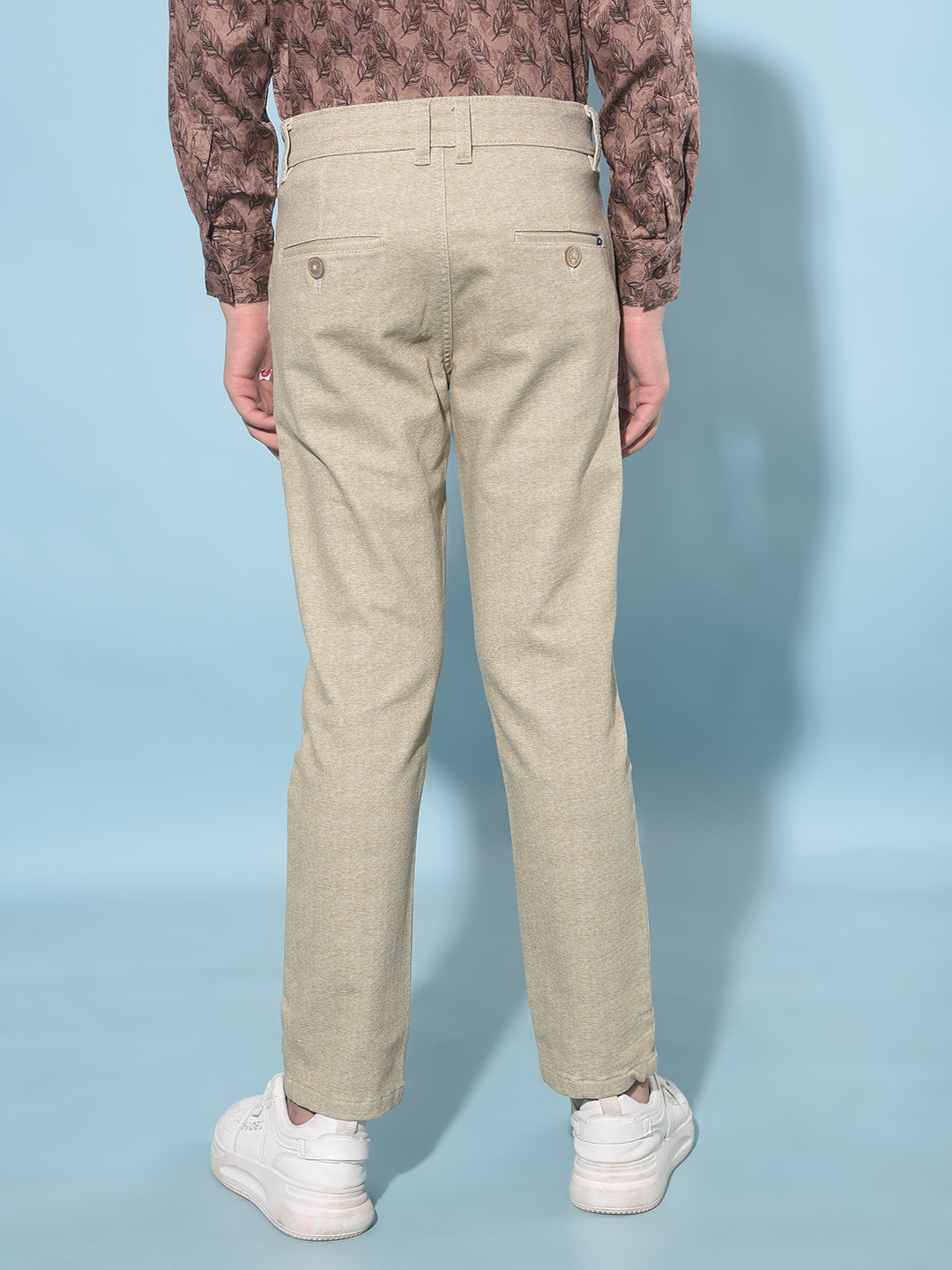 Khaki Printed Trousers-Boys Trousers-Crimsoune Club