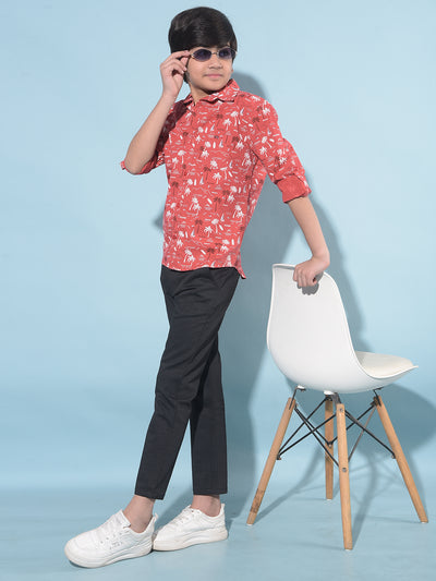 Black Printed Trousers-Boys Trousers-Crimsoune Club