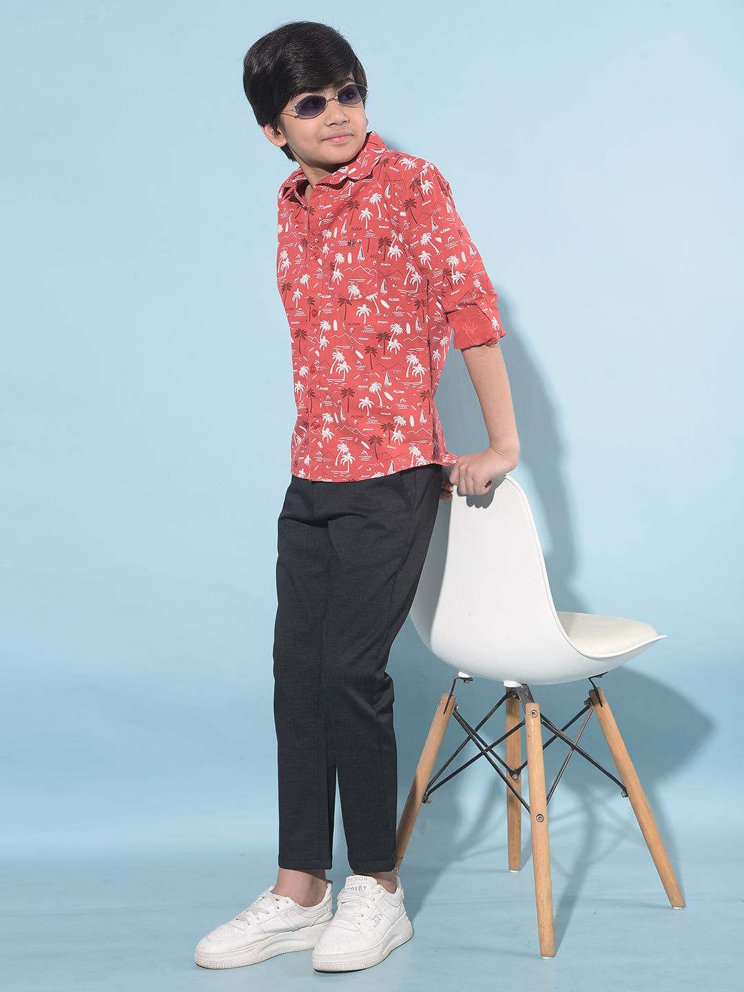 Black Printed Trousers-Boys Trousers-Crimsoune Club