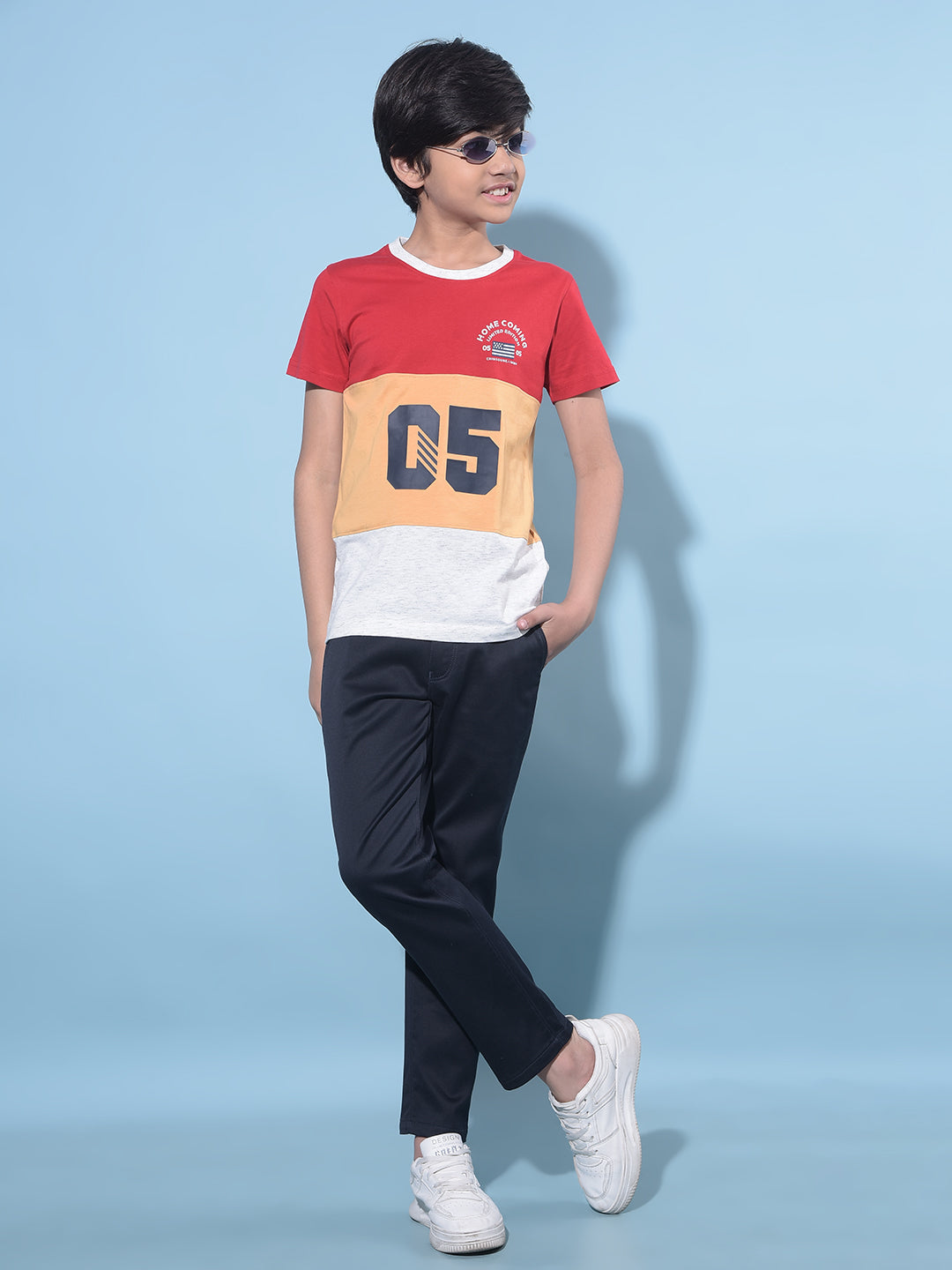 Navy Blue Cotton Chinos Trousers-Boys Trousers-Crimsoune Club