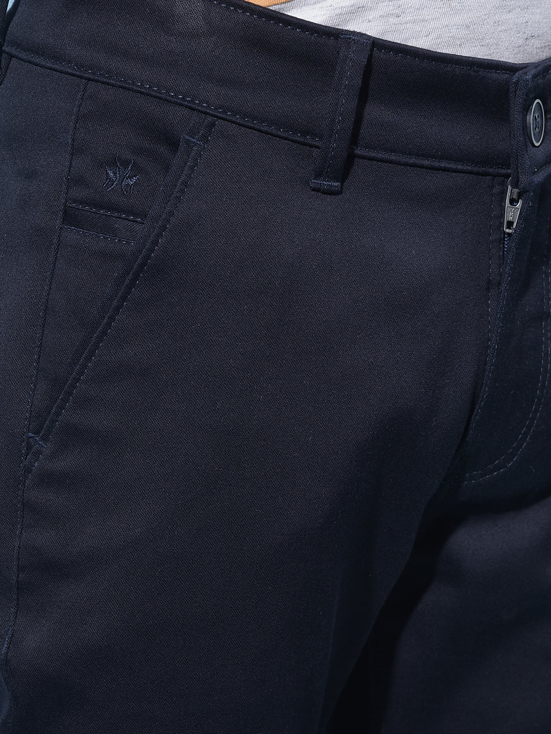 Navy Blue Cotton Chinos Trousers-Boys Trousers-Crimsoune Club
