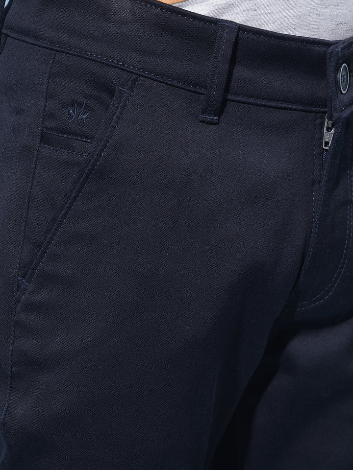 Navy Blue Cotton Chinos Trousers-Boys Trousers-Crimsoune Club