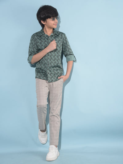 Grey Printed Trousers-Boys Trousers-Crimsoune Club