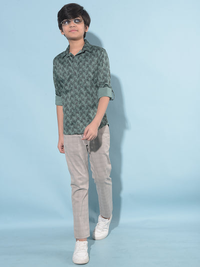 Grey Printed Trousers-Boys Trousers-Crimsoune Club