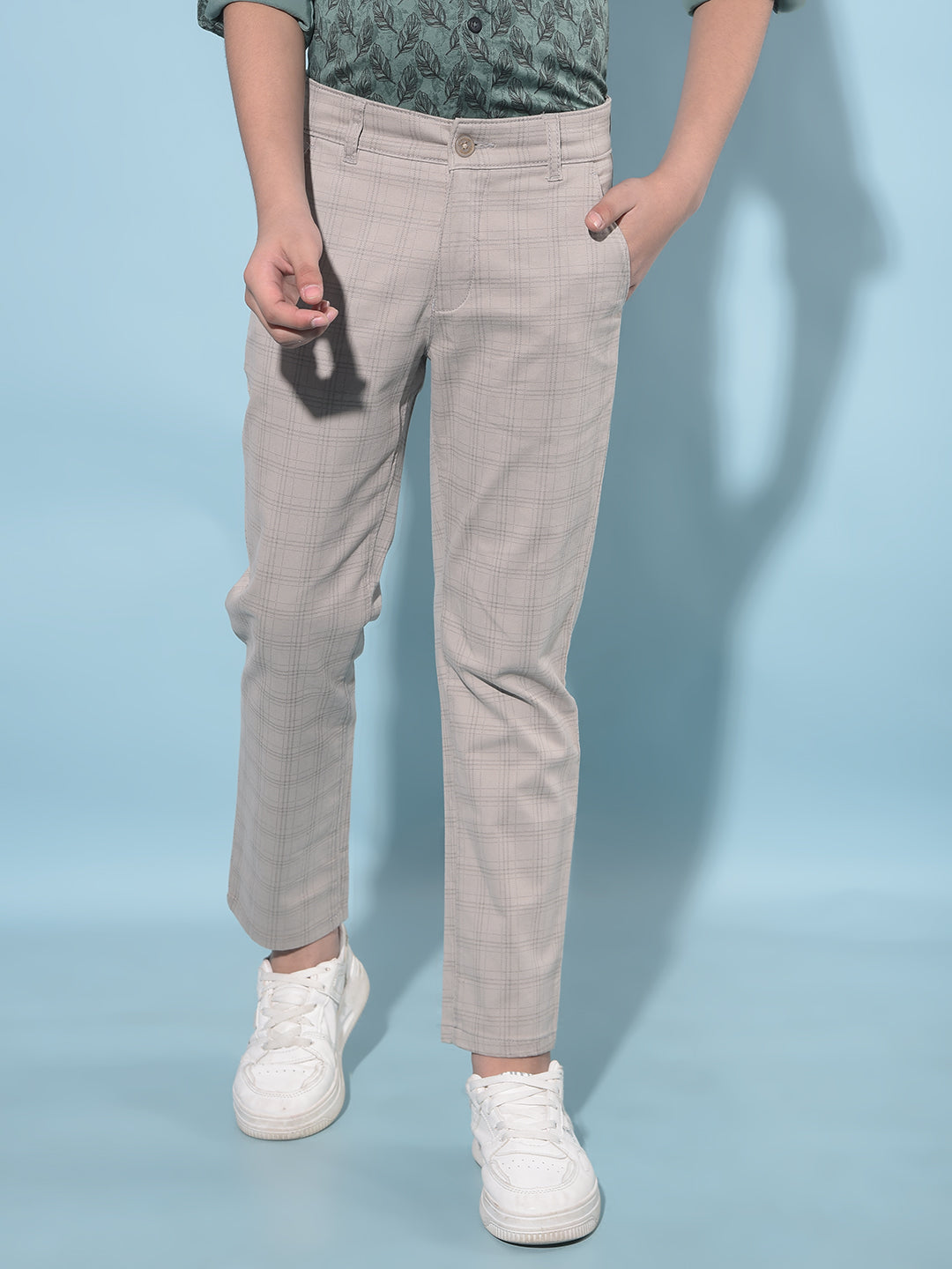 Grey Printed Trousers-Boys Trousers-Crimsoune Club