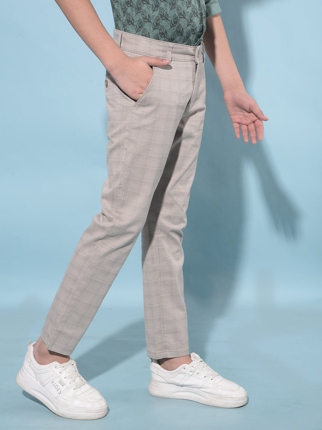 Grey Printed Trousers-Boys Trousers-Crimsoune Club