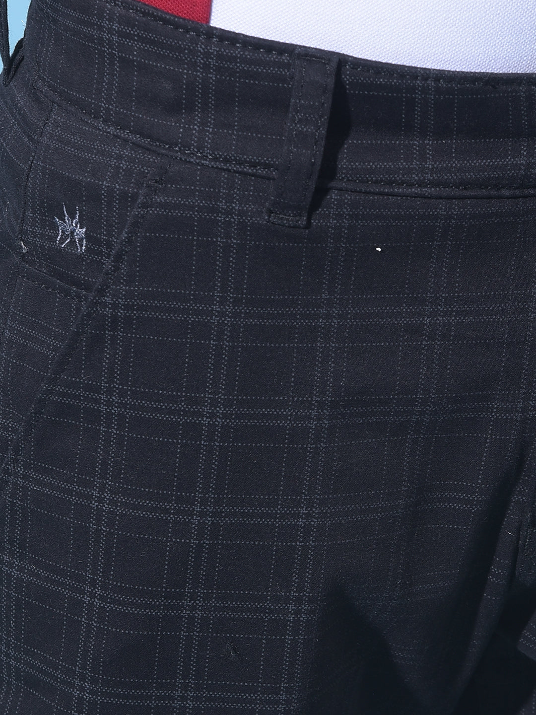 Black Tartan Check Trousers-Boys Trousers-Crimsoune Club