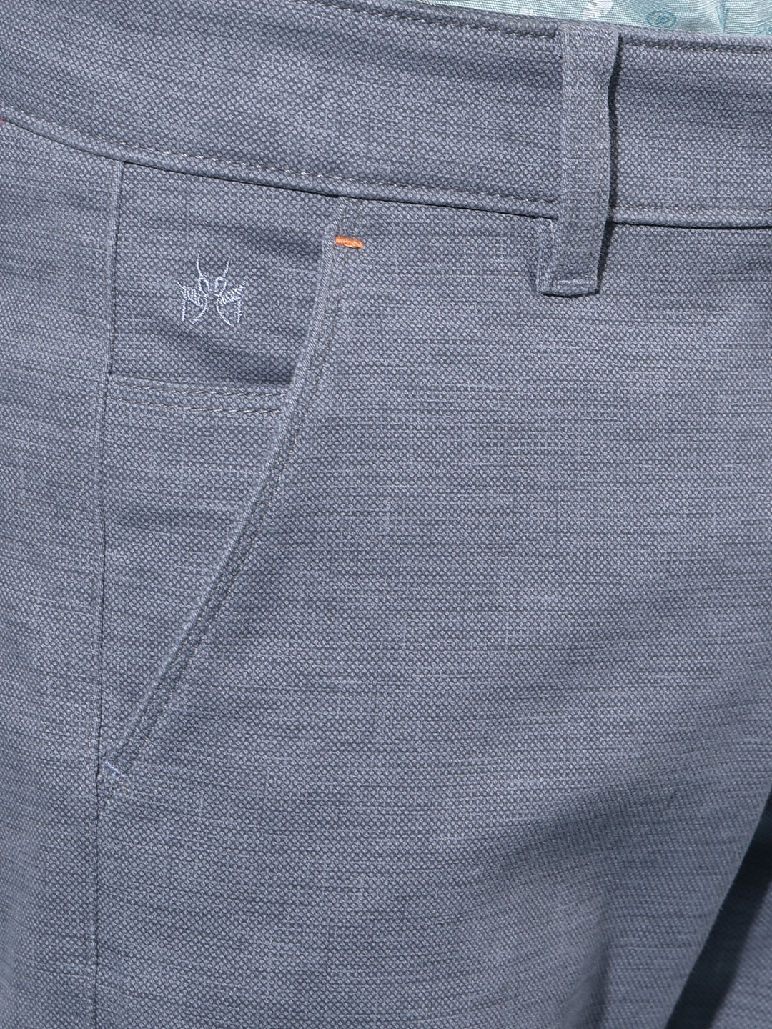 Blue Printed Cotton Chinos Trousers-Boys Trousers-Crimsoune Club