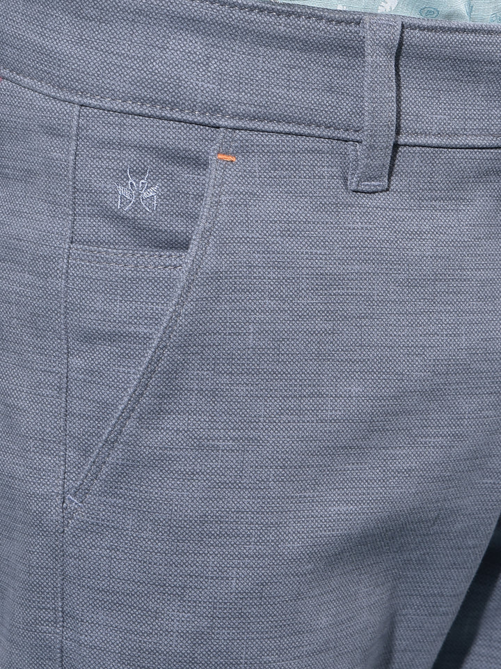 Blue Printed Cotton Chinos Trousers-Boys Trousers-Crimsoune Club
