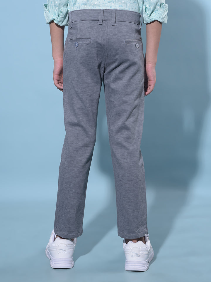 Blue Printed Cotton Chinos Trousers-Boys Trousers-Crimsoune Club
