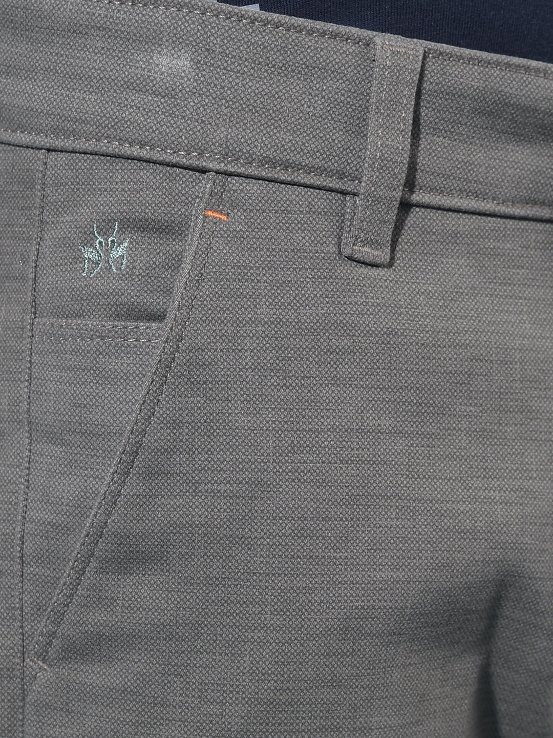 Olive Printed Cotton Chinos Trousers-Boys Trousers-Crimsoune Club