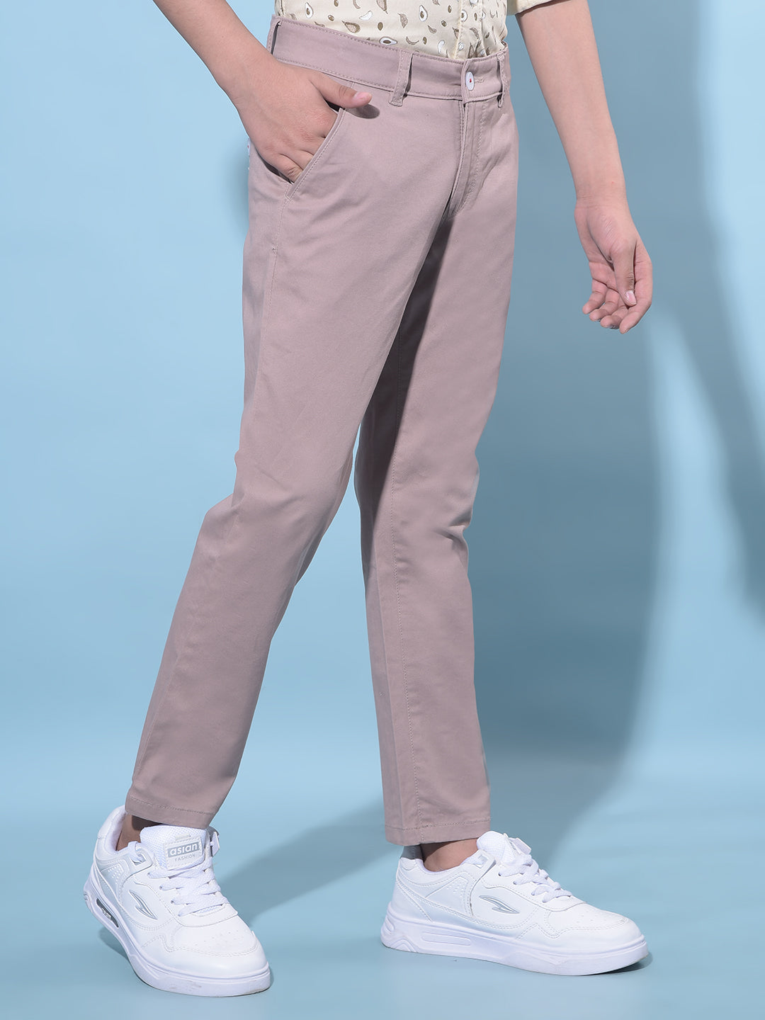 Brown Cotton Chinos Trousers-Boys Trousers-Crimsoune Club