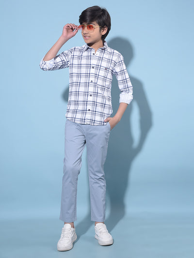 Blue Cotton Chinos Trousers-Boys Trousers-Crimsoune Club