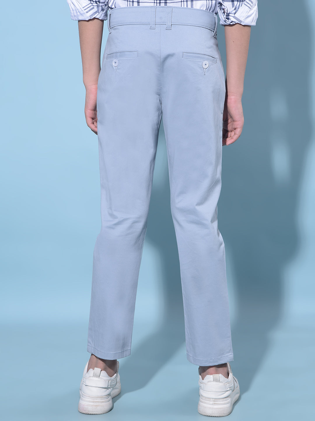 Blue Cotton Chinos Trousers-Boys Trousers-Crimsoune Club