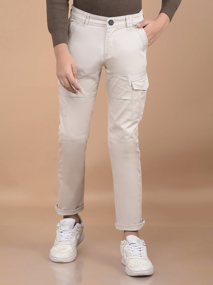 Grey Cargo Trousers-Boys Trousers-Crimsoune Club