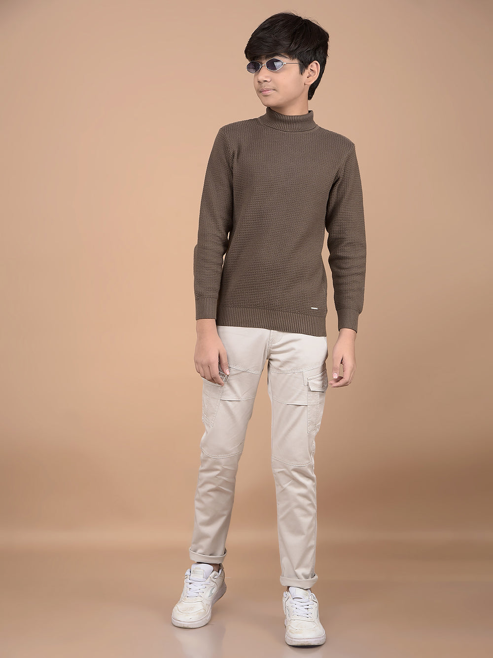 Grey Cargo Trousers-Boys Trousers-Crimsoune Club
