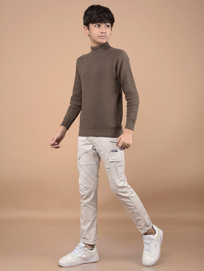 Grey Cargo Trousers-Boys Trousers-Crimsoune Club
